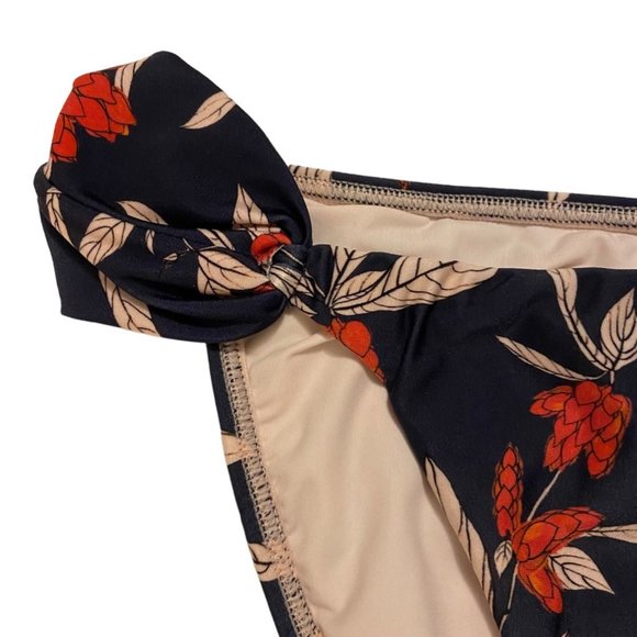 NWOT ViX‎ by Paula Hermanny Loop Bikini Bottom Retro Flower, Navy Pink  S - Picture 13 of 16